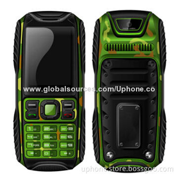 Dual SIM phone, waterproof IP67 with 2.0", 64MB+64MB, 0.3MP, quad-band, big batteryNew